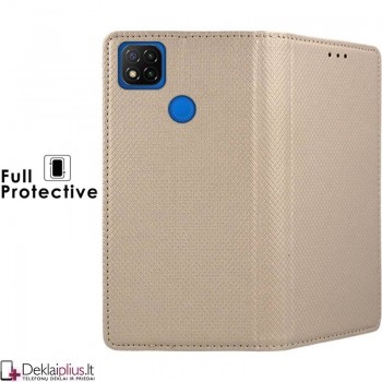 Telone smart magnet atverčiamas dėklas - auksinės spalvos (Xiaomi Redmi 9C)